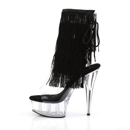 Pleaser Botas de tobillo para mujer DELIGHT-1017TF CLR-BLK / CLR