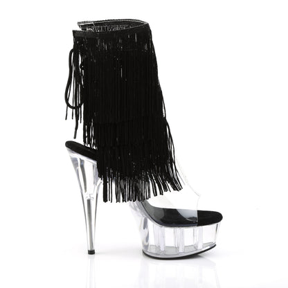 Pleaser Botas de tobillo para mujer DELIGHT-1017TF CLR-BLK / CLR