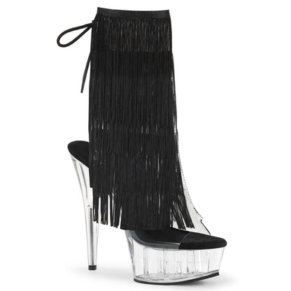 Pleaser Botas de tobillo para mujer DELIGHT-1017TF CLR-BLK / CLR