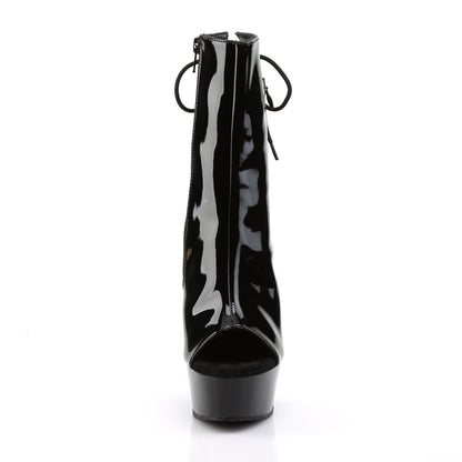 Pleaser Womens Ankle Boots DELIGHT-1018 Blk Pat/Blk