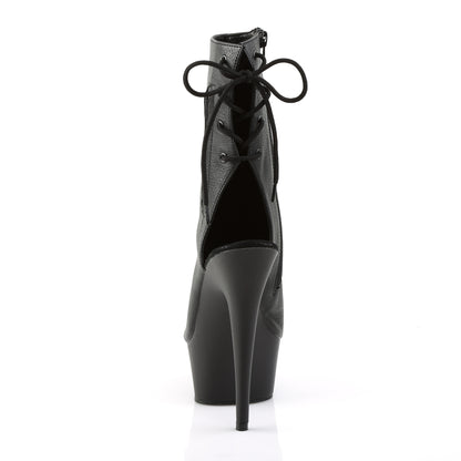 Pleaser Botas de tobillo para mujer DELIGHT-1018 Blk Faux Cuero / Blk