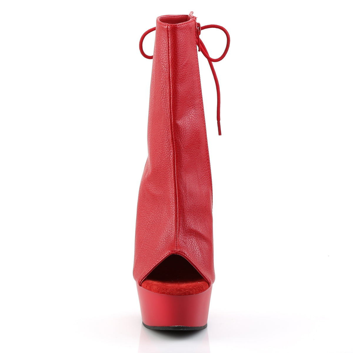 Pleaser Botas de tobillo para mujer DELIGHT-1018 Red Faux Cuero / Rojo