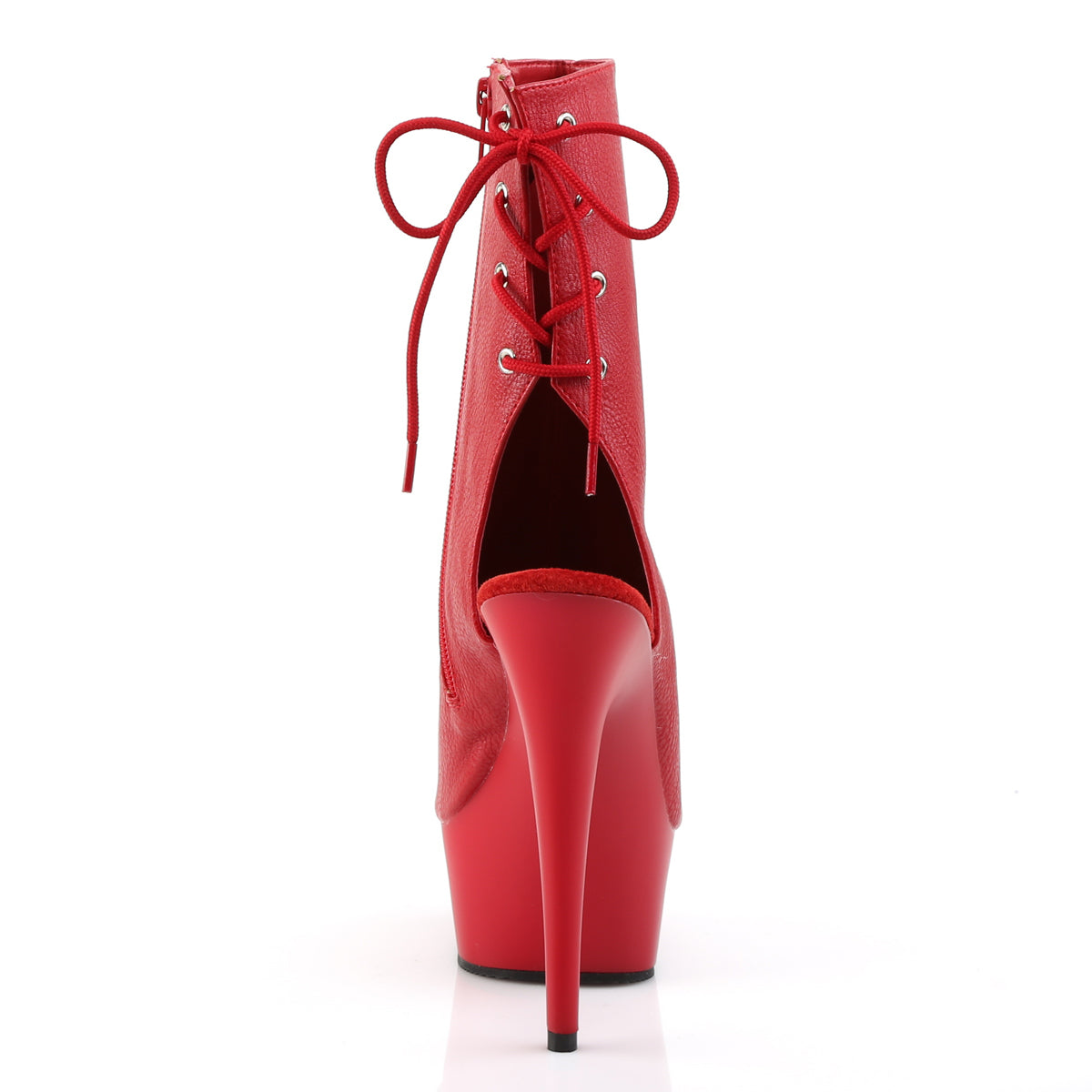 Pleaser Botas de tobillo para mujer DELIGHT-1018 Red Faux Cuero / Rojo