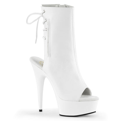 Pleaser Botas de tobillo para mujer DELIGHT-1018 Wht Faux Cuero / WHT