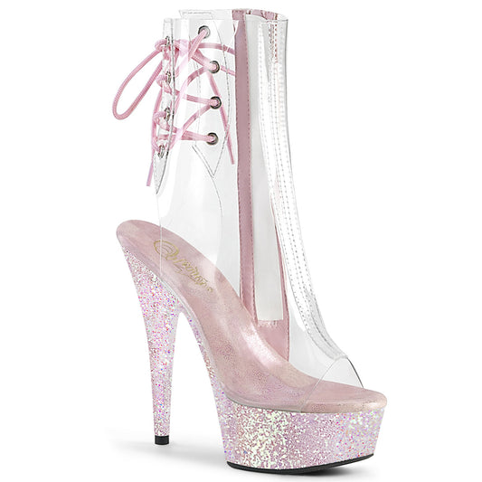 Pleaser Botas de tobillo para mujer DELIGHT-1018c clr / opal multi brillo