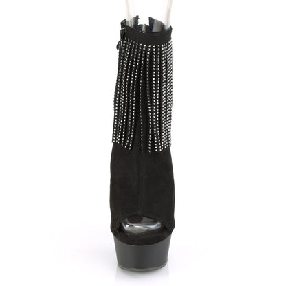 Pleaser Womens Ankle Boots DELIGHT-1018RSF Blk Faux Suede/Blk Matte