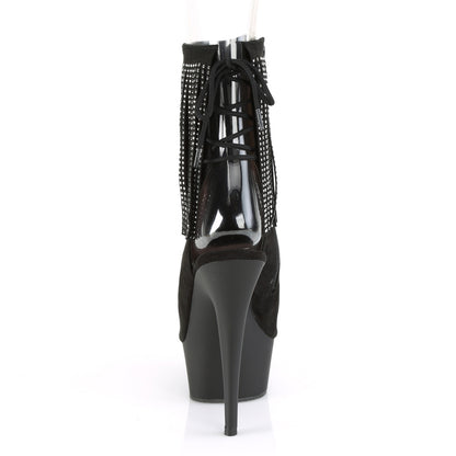 Pleaser Womens Ankle Boots DELIGHT-1018RSF Blk Faux Suede/Blk Matte