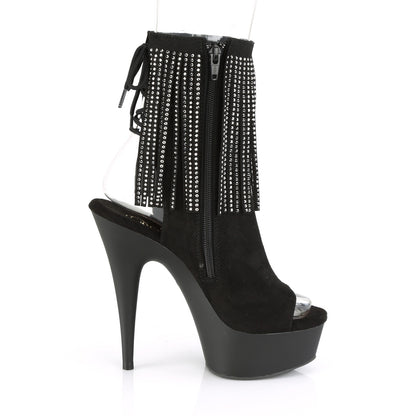 Pleaser Womens Ankle Boots DELIGHT-1018RSF Blk Faux Suede/Blk Matte