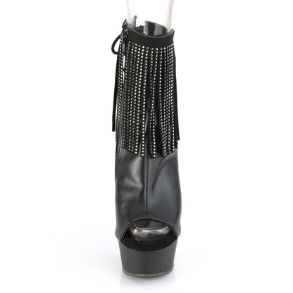 Pleaser Botas de tobillo para mujer DELIGHT-1018RSF BLK Faux Cuero / Blk Matte