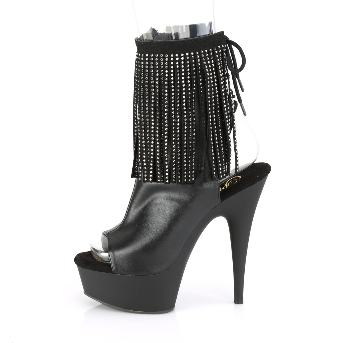 Pleaser Botas de tobillo para mujer DELIGHT-1018RSF BLK Faux Cuero / Blk Matte