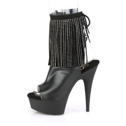 Pleaser Botas de tobillo para mujer DELIGHT-1018RSF BLK Faux Cuero / Blk Matte