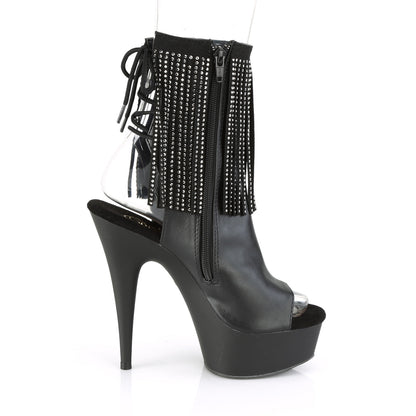 Pleaser Botas de tobillo para mujer DELIGHT-1018RSF BLK Faux Cuero / Blk Matte