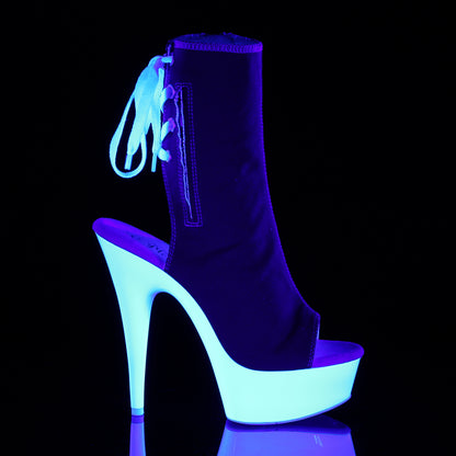 Pleaser Womens Ankle Boots DELIGHT-1018SK Red Canvas/Neon White