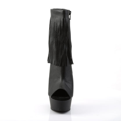 Pleaser Botas de tobillo para mujer DELIGHT-1019 Blk Faux Cuero / Blk Mate