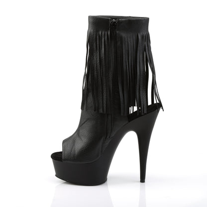 Pleaser Botas de tobillo para mujer DELIGHT-1019 Blk Faux Cuero / Blk Mate