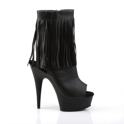 Pleaser Botas de tobillo para mujer DELIGHT-1019 Blk Faux Cuero / Blk Mate