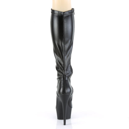 Pleaser Botas de mujer DELIGHT-2000 BLK STR Faux Cuero / Blk Mate