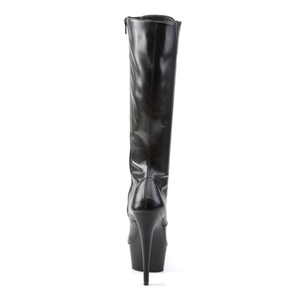 Pleaser Botas de mujer DELIGHT-2023 Blk Str Faux Cuero / Blk Mate