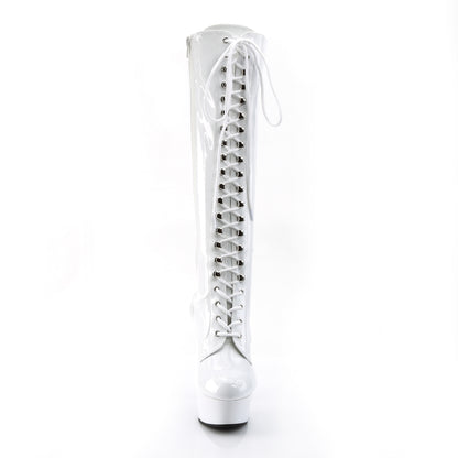 Pleaser Womens Boots DELIGHT-2023 Wht Str Pat/Wht