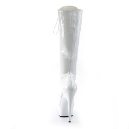 Pleaser Womens Boots DELIGHT-2023 Wht Str Pat/Wht