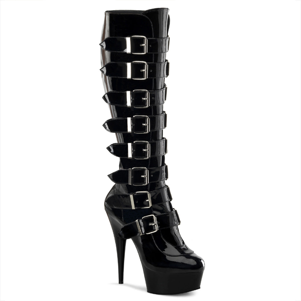 Pleaser Botas de mujer DELIGHT-2049 BLK PAT / BLK