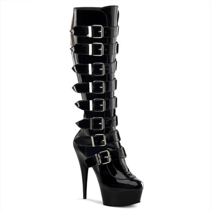 Pleaser Botas de mujer DELIGHT-2049 BLK PAT / BLK