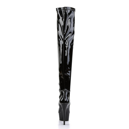 Pleaser Botas de mujer DELIGHT-3000 BLK STR PAT / BLK