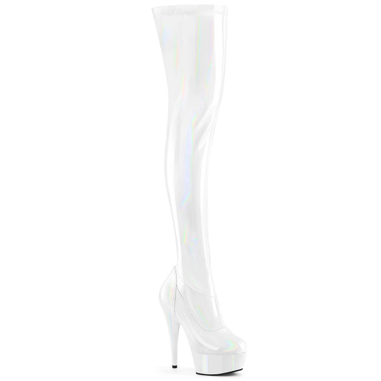 Pleaser   DELIGHT-3000HWR Wht Hologram Pat/M