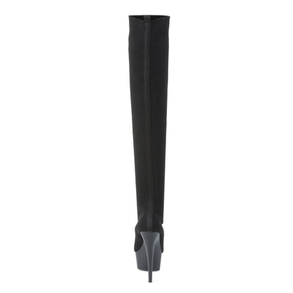 Pleaser Womens Boots DELIGHT-3002-1 Blk Stretch Knit Fabric/Blk Matte