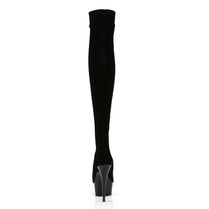 Pleaser Botas de mujer DELIGHT-3002 BLK STR VELVET / BLK