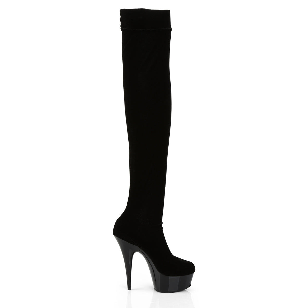 Pleaser Botas de mujer DELIGHT-3002 BLK STR VELVET / BLK