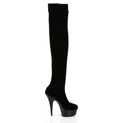 Pleaser Botas de mujer DELIGHT-3002 BLK STR VELVET / BLK