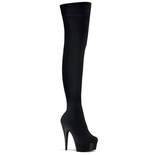 Pleaser Botas de mujer DELIGHT-3002 BLK STR VELVET / BLK