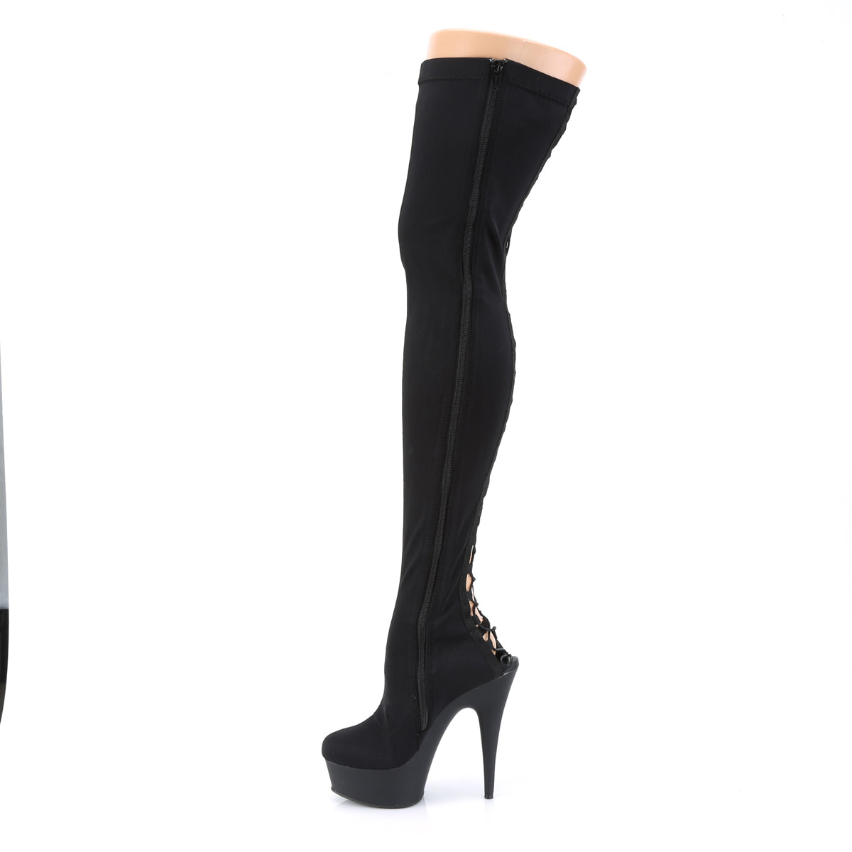 Pleaser Botas de mujer DELIGHT-3003 BLK LYCRA / BLK MATE