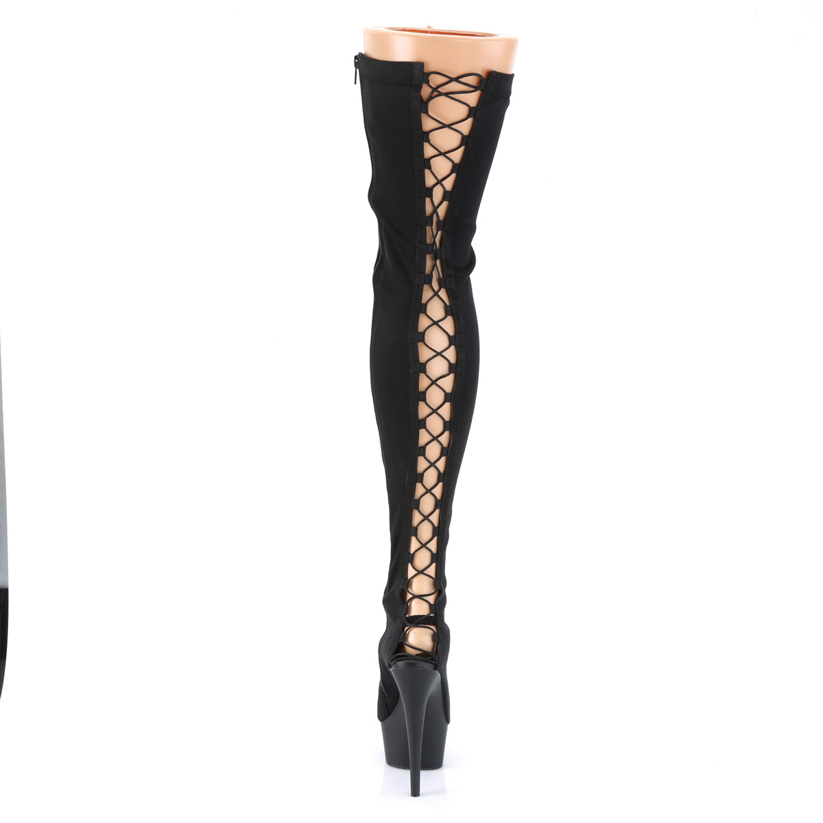 Pleaser Botas de mujer DELIGHT-3003 BLK LYCRA / BLK MATE