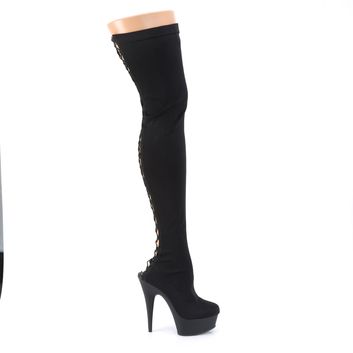 Pleaser Botas de mujer DELIGHT-3003 BLK LYCRA / BLK MATE
