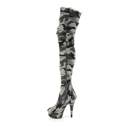 Pleaser Botas de mujer DELIGHTTela de tela de camufla de camo str / camo str