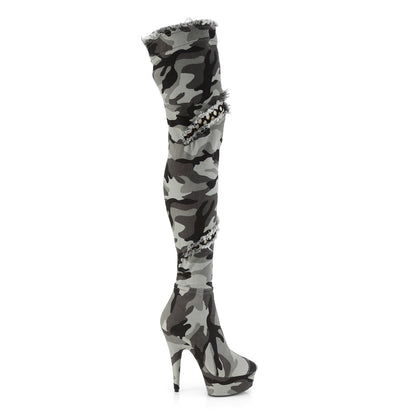 Pleaser Botas de mujer DELIGHTTela de tela de camufla de camo str / camo str