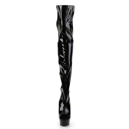 Pleaser Womens Boots DELIGHT-3017 Blk Str Pat/Blk