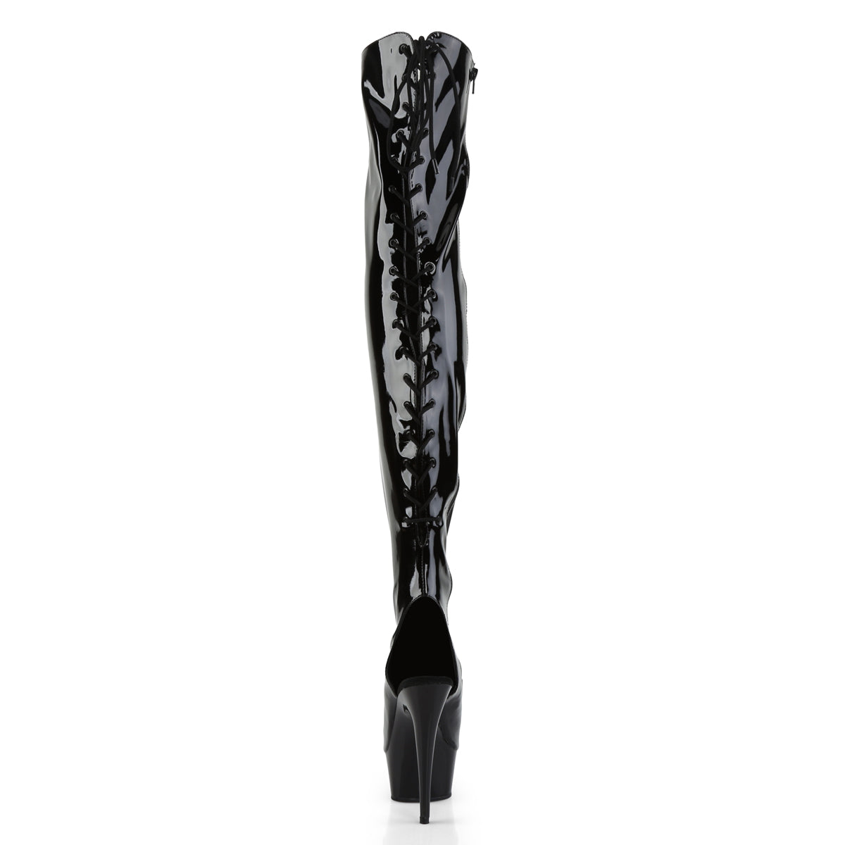 Pleaser Botas de mujer DELIGHT-3017 BLK STR PAT / BLK