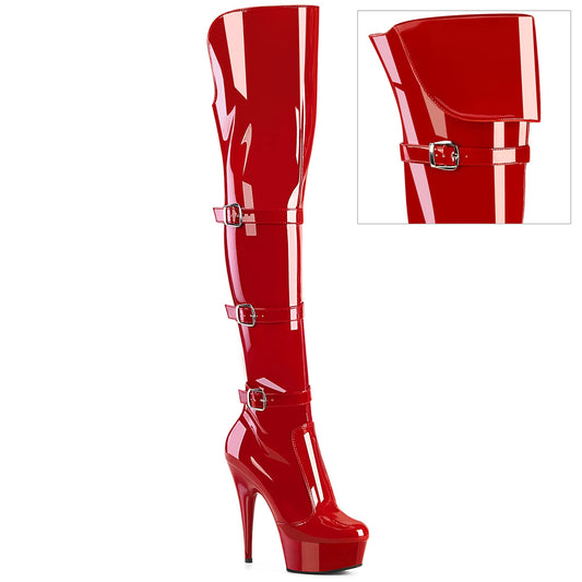 Pleaser   DELIGHT-3018 RED STR. Pat/Rojo