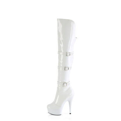 Pleaser   DELIGHT-3018 wht str. Pat/WHT