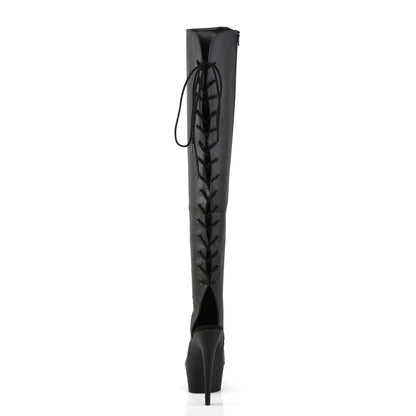 Pleaser Womens Boots DELIGHT-3019 Blk Faux Leather/Blk Matte