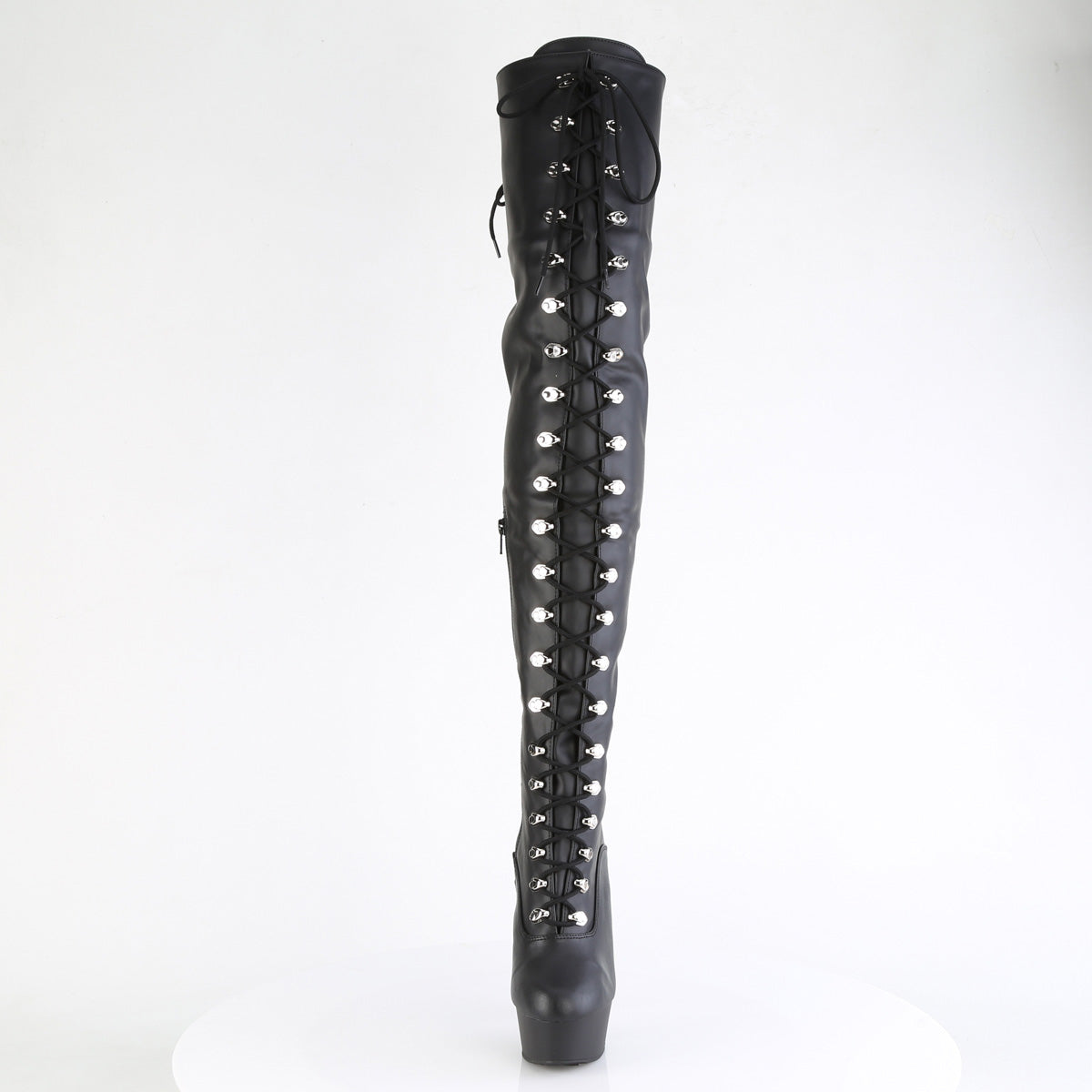 Pleaser   DELIGHT-3022 BLK Faux Leather/Blk Matte