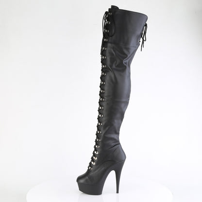 Pleaser   DELIGHT-3022 BLK Faux Leather/Blk Matte