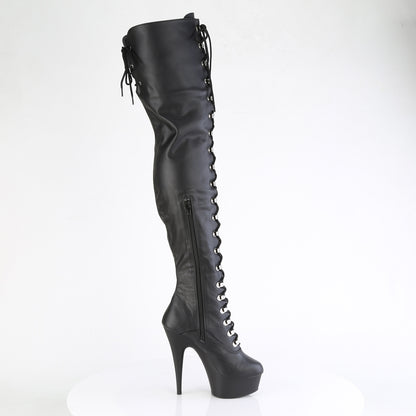 Pleaser   DELIGHT-3022 BLK Faux Leather/Blk Matte