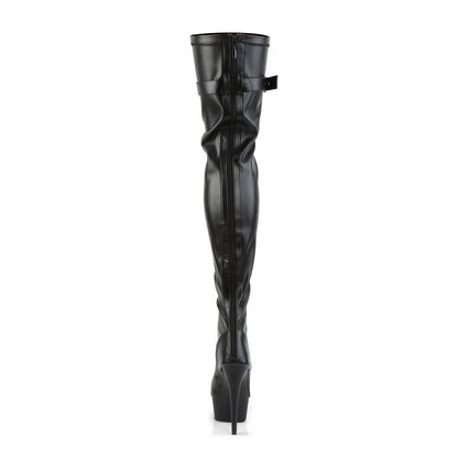 Pleaser Botas de mujer DELIGHT-3025 BLK STR Faux Cuero / Blk Matte