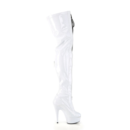 Pleaser  Botas DELIGHT-3027 wht-blk str. Pat / wht