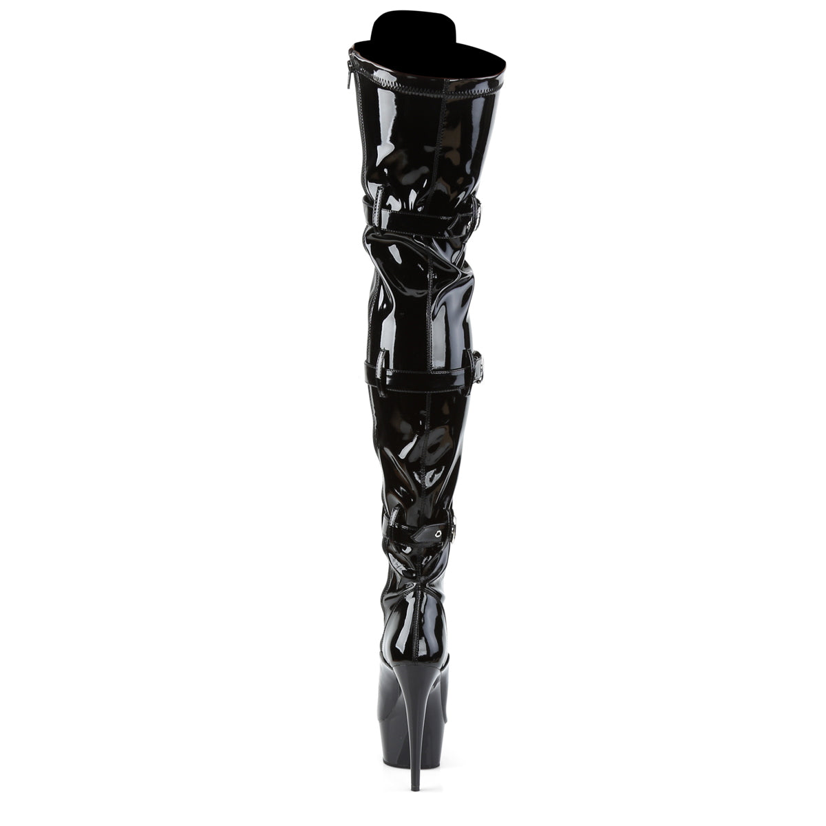 Pleaser Botas de mujer DELIGHT-3028 BLK STR PAT / BLK