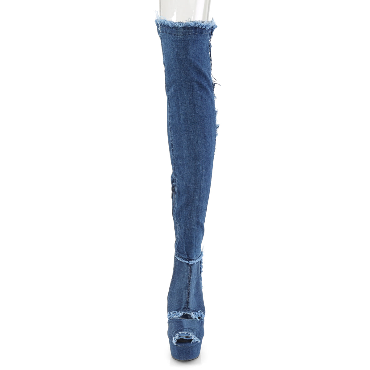 Pleaser Womens Boots DELIGHT-3030 Denim Blue Str Fabric
